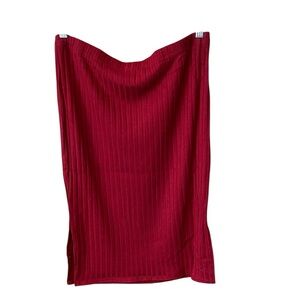Red Ribbed Pencil Skirt Size Larger
